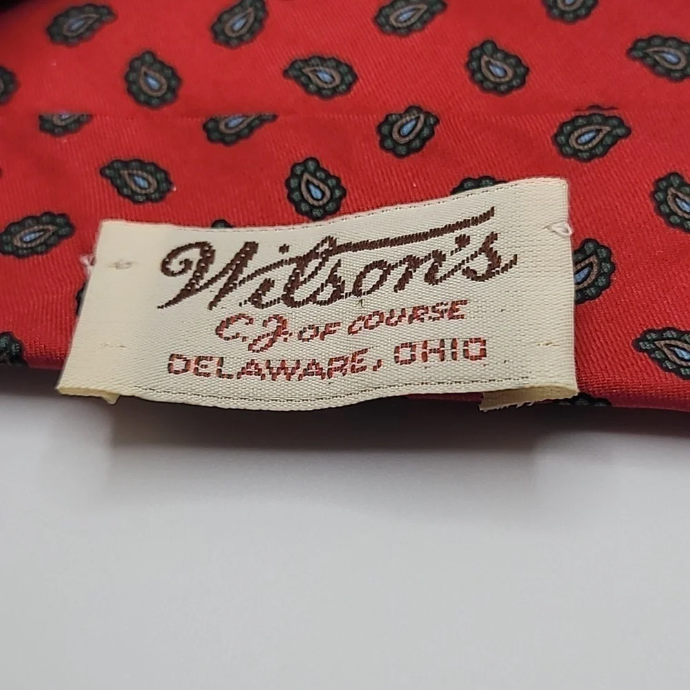 Wilson's Red Paisley Men's Tie Made in USA